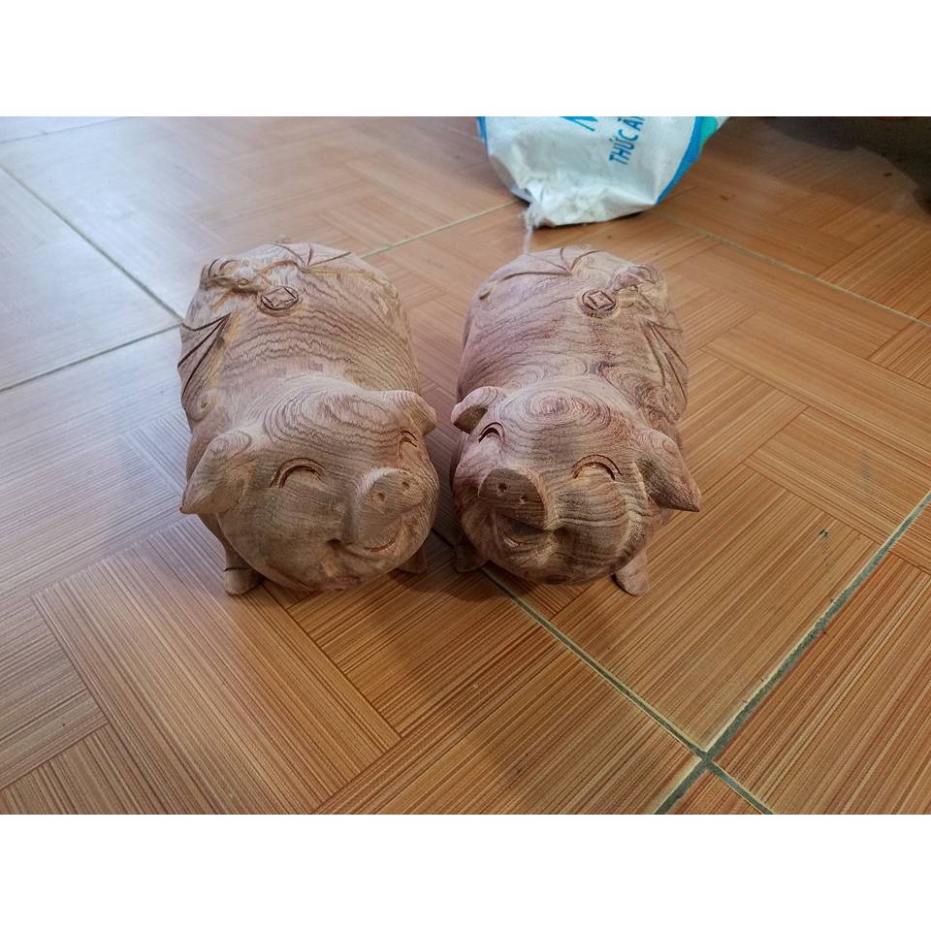 cặp lợn gỗ hương ta