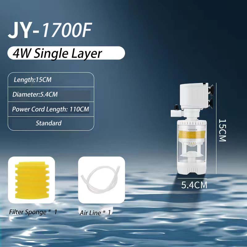 Máy bơm nước sục khí oxy hồ cá có bộ lọc bên trong 4/ 10/ 20W tạo sóng dạng chìm hoạt động yên tĩnh phiên bản nâng cấp