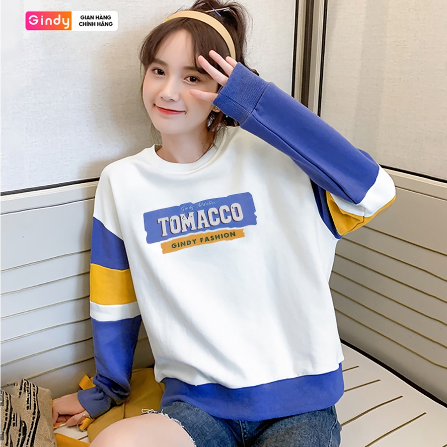 Áo nỉ sweater nữ dài tay GINDY Tomacco hoodie basic phối form rộng thời trang thu đông A10106 | BigBuy360 - bigbuy360.vn