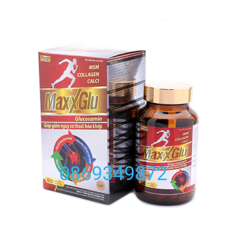 Viên xương khớp MAXXGLU - Giúp giảm nguy cơ thoái hóa khớp - Hộp 60 viên