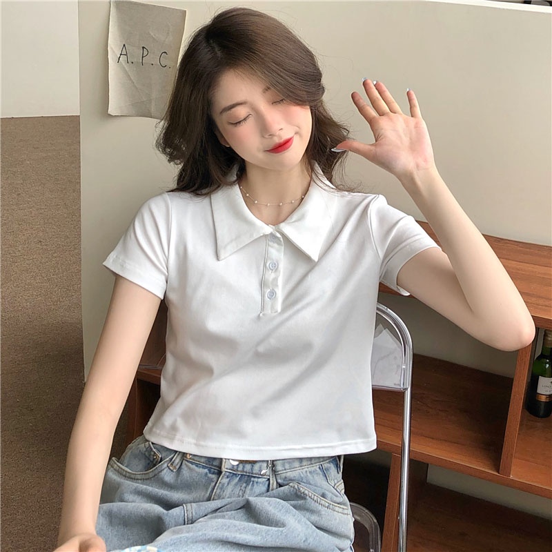 Áo Croptop Polo Hồng Đậm Amellia Nữ  Cổ Vải Cotton Co Giãn Thoáng Mát Croptop ngắn tay thun đẹp ( APL02 )