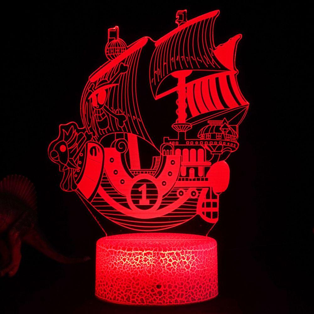 LONTIME Đèn Led 3D Hình Tàu Cướp Biển Trong Phim Hoạt Hình One Piece