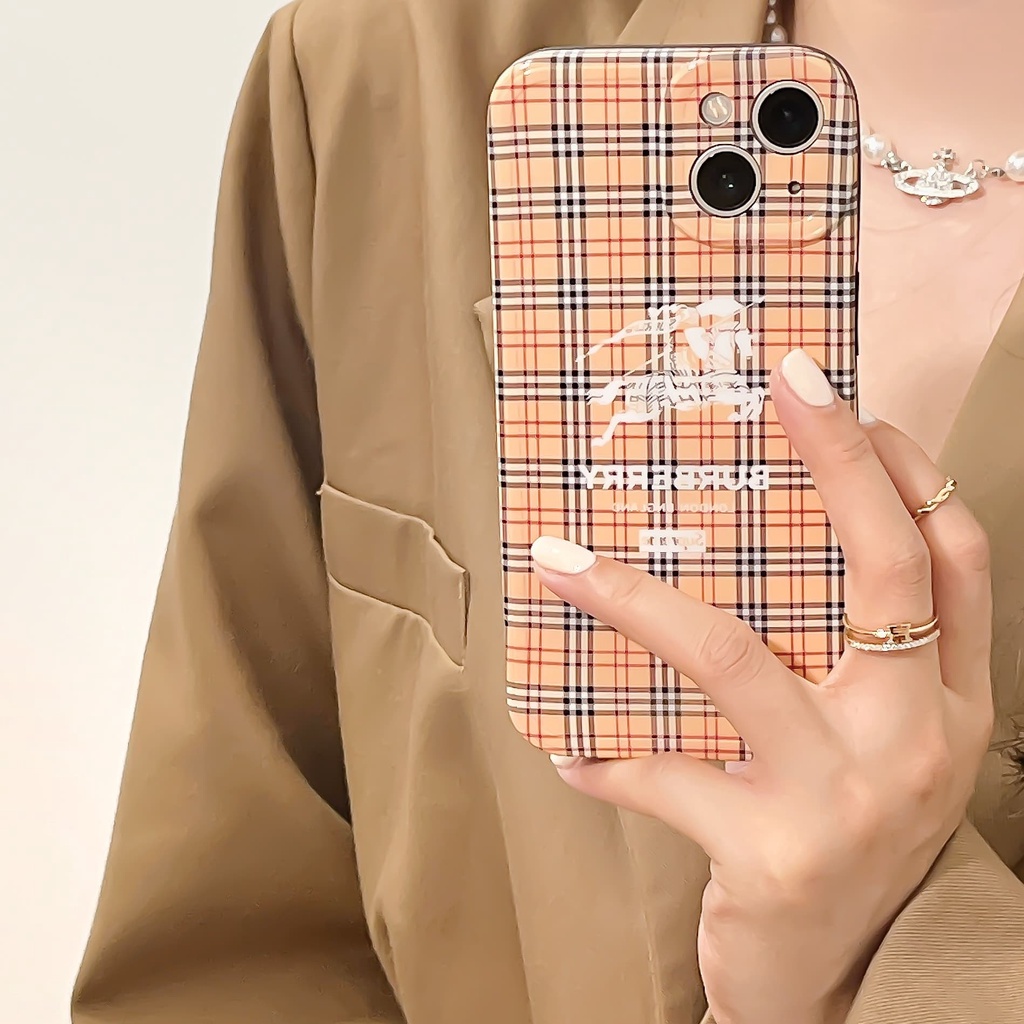 BURBERRY Ốp Điện Thoại Họa Tiết Caro Sang Trọng Cho iphone 13 Pro Max i13 13pro 11ProMax i11 iX Xs XR Xs Max 7plus 8plus 12Pro 12 Pro Max