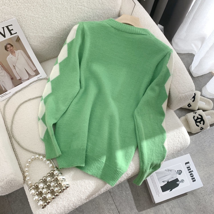 Áo Khoác cardigan Dệt Kim Cổ V Giả Hai Lớp Thời Trang Thu Đông Cho Nữ