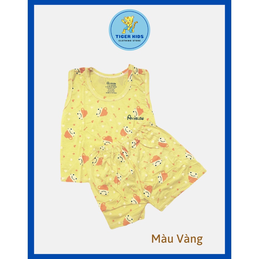 Bộ Ba Lỗ Hoạ Tiết Ava - Chất Vải Thun Lạnh Cho Bé Trai, Bé Gái (6-16kg)
