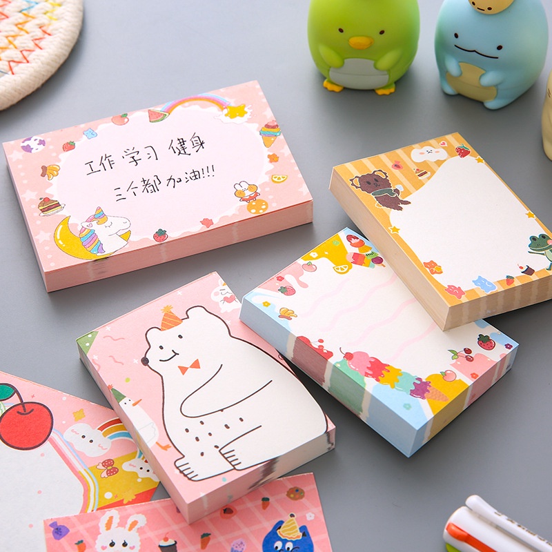Giấy Dán Ghi Chú Họa Tiết Hoạt Hình Phong Cách Hàn Quốc