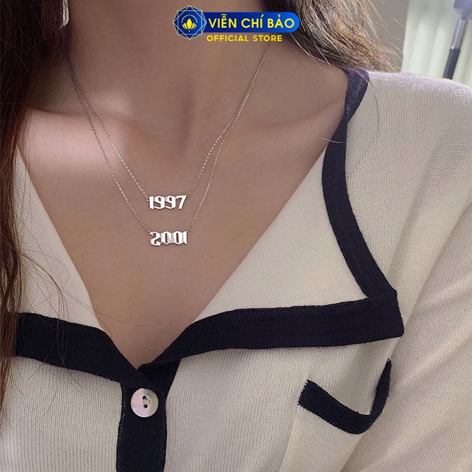 Dây chuyền bạc nữ theo năm sinh chất liệu bạc 925 thời trang phụ kiện trang sức nữ Viễn Chí Bảo D400814