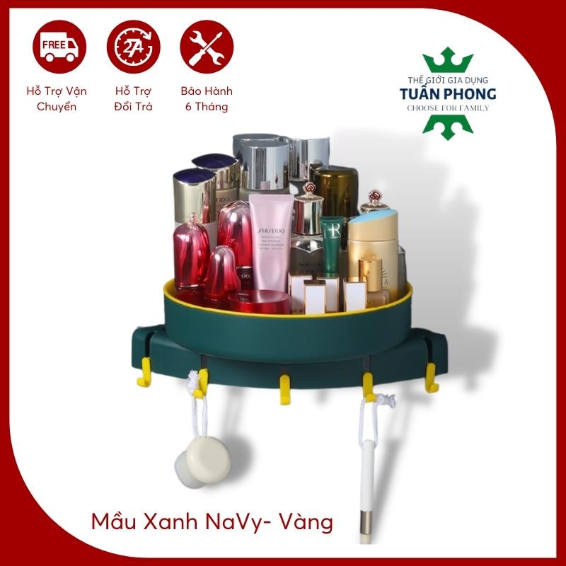 Kệ Góc Để Đồ Nhà Tắm,Nhà Bếp Xoay 360Độ Dán Tường(Không Phải Khoan Tường),Giá Để Đồ Đa Năng