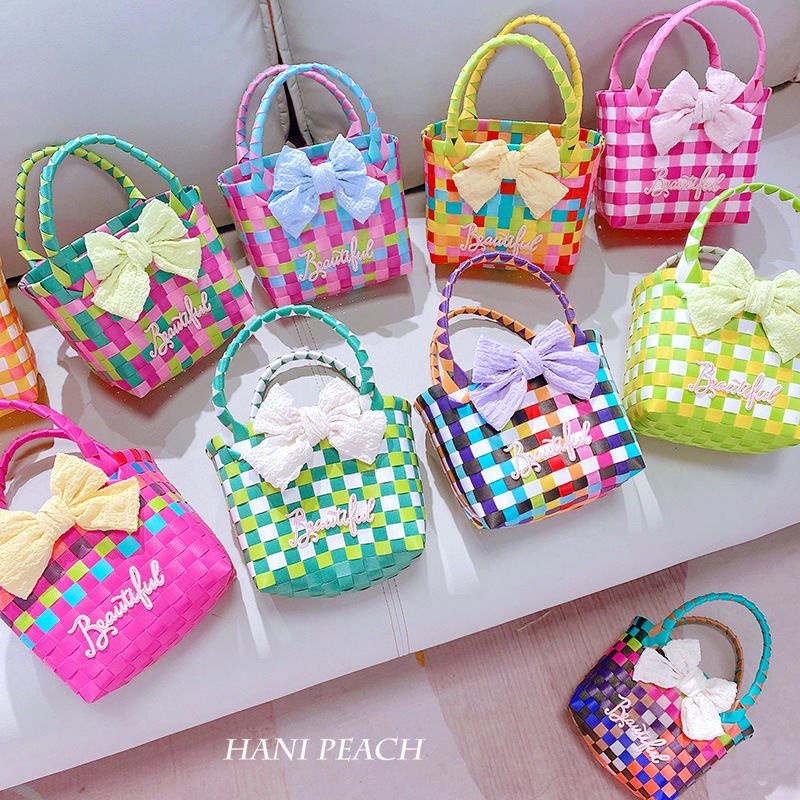 Túi Xách Vuông Nhỏ Thắt Nơ Phong Cách Mới Dành Cho Nữ Đi Biển Nghỉ Mát