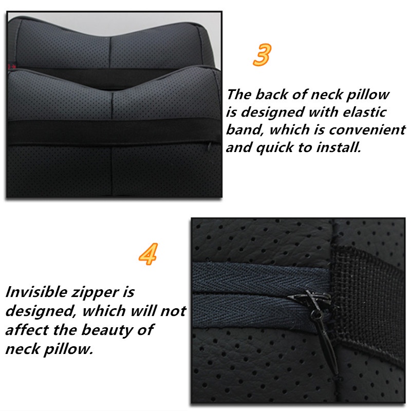 Set 2 gối tựa đầu bằng da gắn ghế ngồi xe hơi Luxgen U5 U6 7 U7 MasterCEO