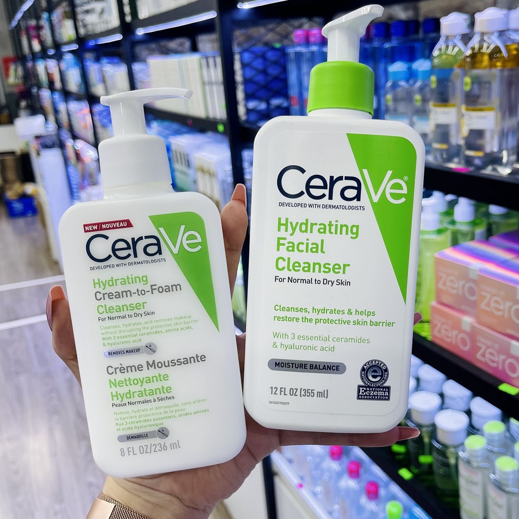 Sữa Rửa Mặt CeraVe Foaming/Hydrating/SA Smoothing Cleanser 236ml/237ml - 3 loại