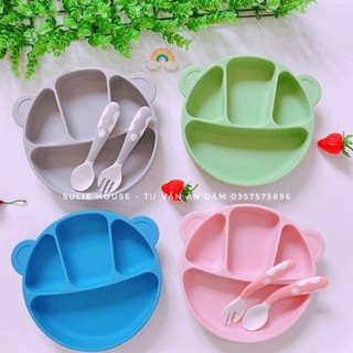 Khay silicon chống đổ gấu Kean( ko kèm thia dĩa)