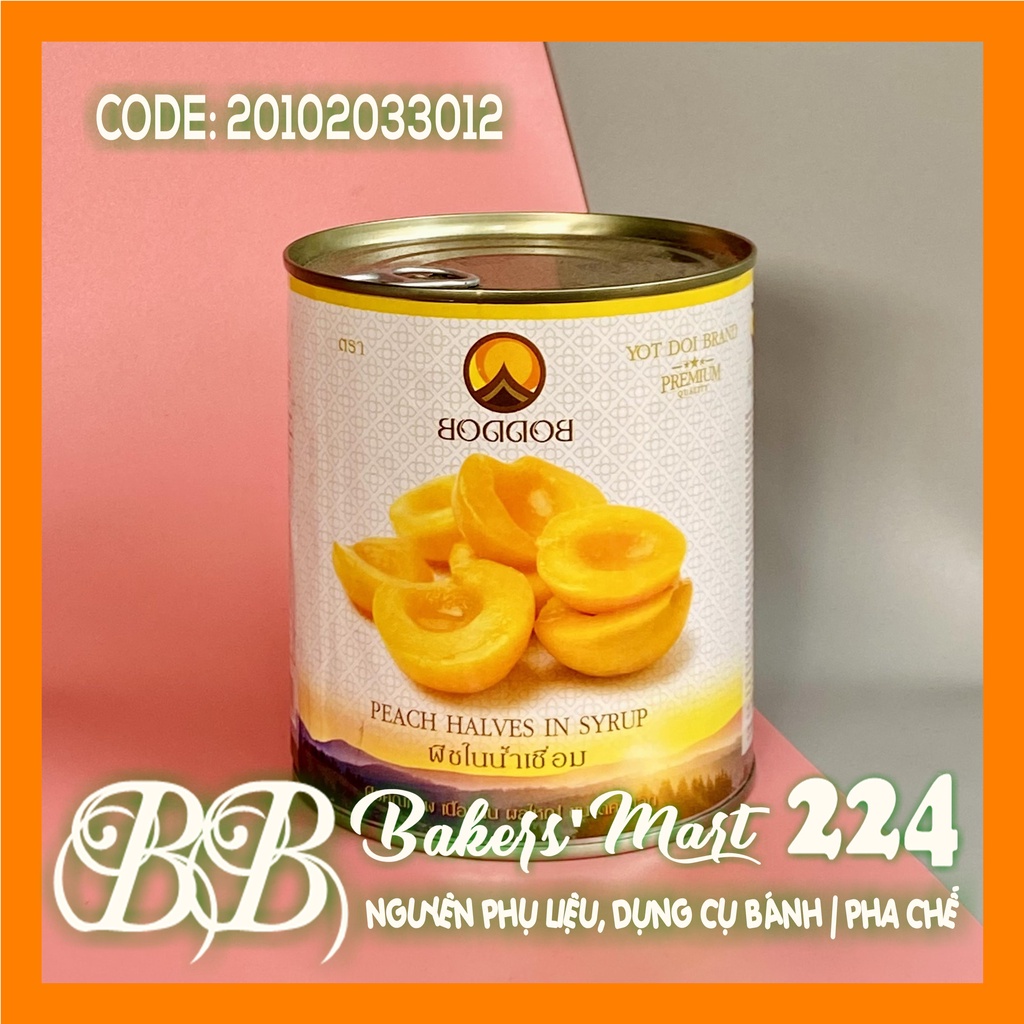 Đào ngâm đóng lon BODDOB Thái Lan - Lon 820gr