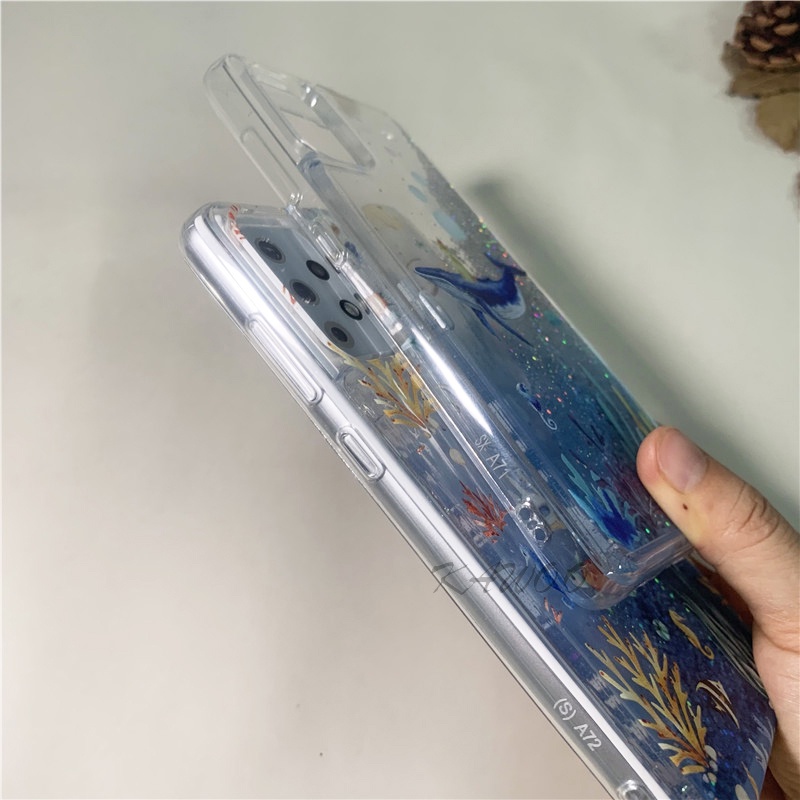 Ốp Điện Thoại TPU Mềm Họa Tiết Cá Voi / Mèo Màu Trong Suốt Lấp Lánh Redmi Note 11 11s 10 Pro Max 9T K50 Mi 10T Poxo X3 GT M3