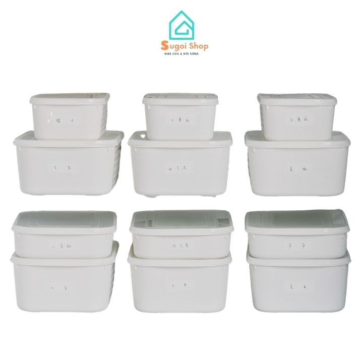 Hộp đựng thực phẩm bảo quản đồ ăn trong tủ lạnh dung tích lớn bảo quản đông lạnh tặng kèm giấy dán viết tên thực phẩm