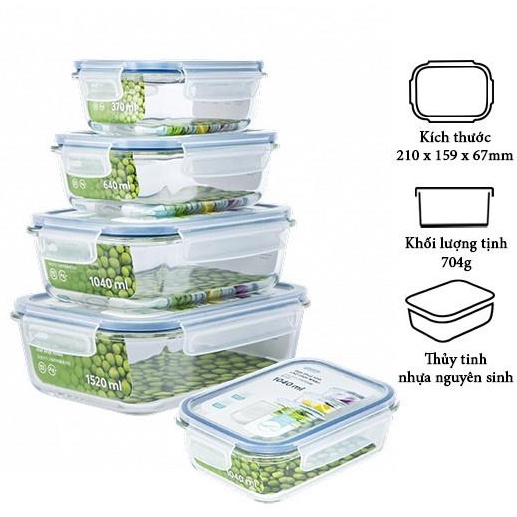 Hộp Thuỷ Tinh Đựng Thức Ăn Nikko Khay Đựng, Bảo Quản Thực Phẩm Cao Cấp