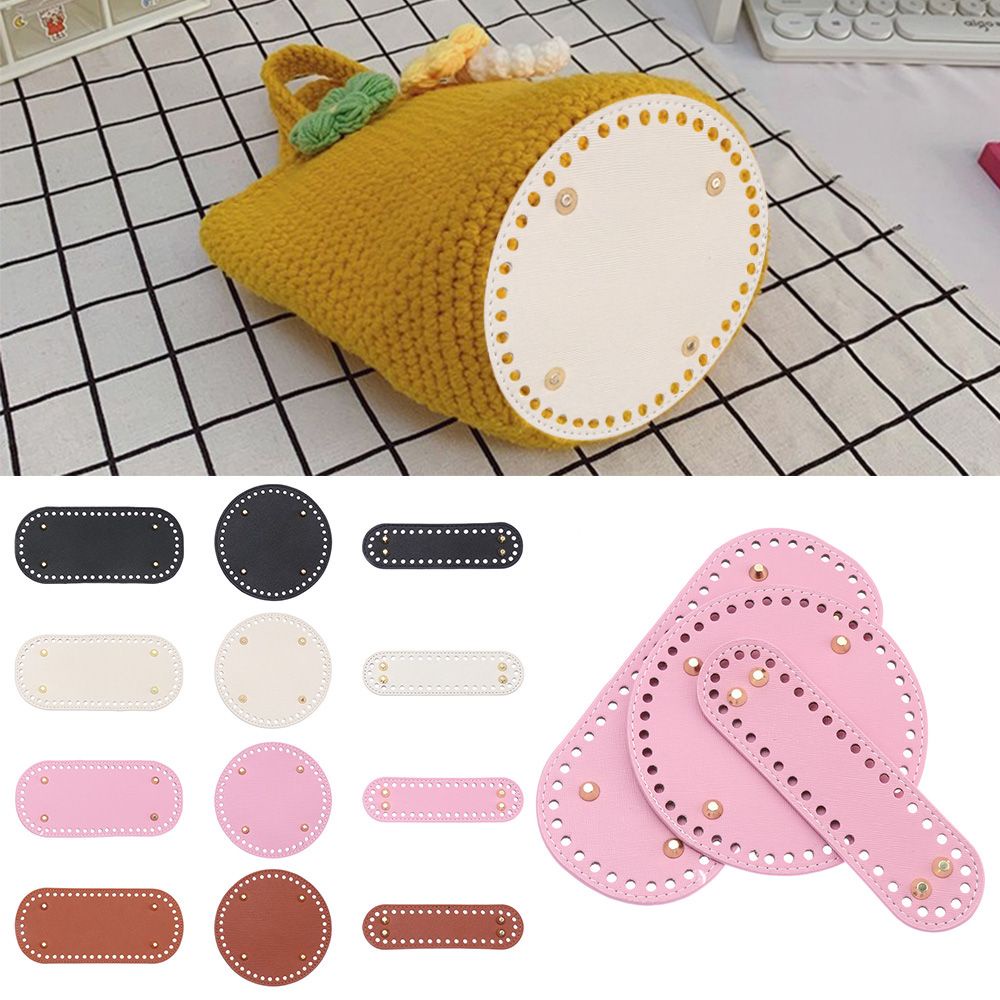 UPSTOP 1PC Women's Bag Oval Long DIY Bottom PU leather Bag Accessories Material for Knitted Bag Parts/Multicolor