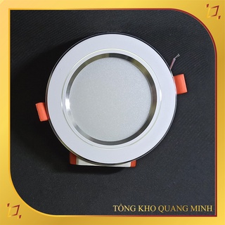 Đèn led âm trần viền bạc 3 chế độ màu 7w phi 90 - bảo hành 2 năm - qm.dd026