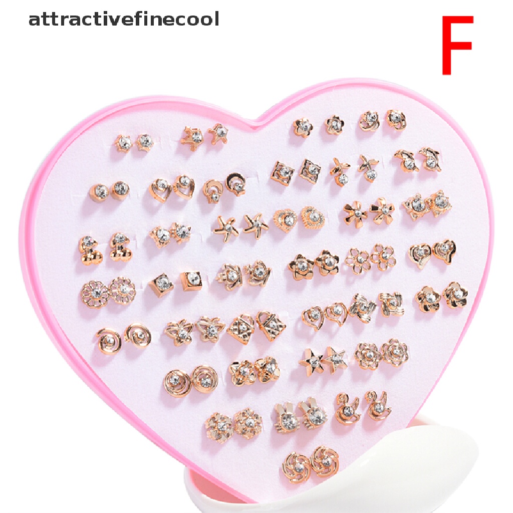 Set 36 Đôi Khuyên Tai Đính Đá Thời Trang Cho Nữ