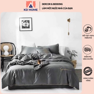 Bộ chăn ga gối Lụa Tencel sumoi 40S, sét 4 món chăn ga gối miễn phí may bo chun KD Home