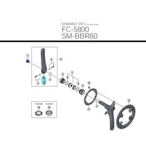 Phụ kiện giò dĩa xe đạp, hiệu Shimano Y1GE98050 Plate Pin For Road Hollowtech-II crankset, dành cho giò Shimano