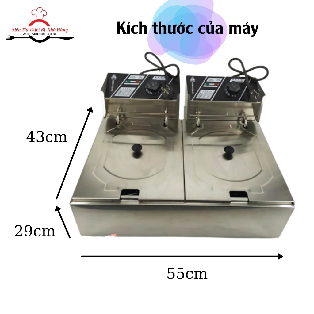 Bếp chiên nhúng đôi điện, bếp chiên gà rán, bếp chiên nhúng 2 ngăn_ Bảo Hành 12 tháng