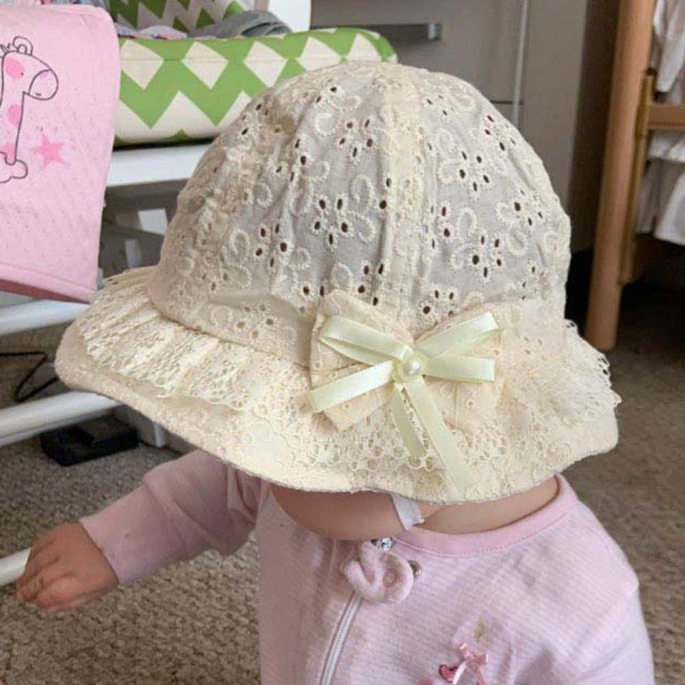 IVORY Mũ Tai Bèo Vải Cotton Đính Nơ Dễ Thương Cho Bé Gái