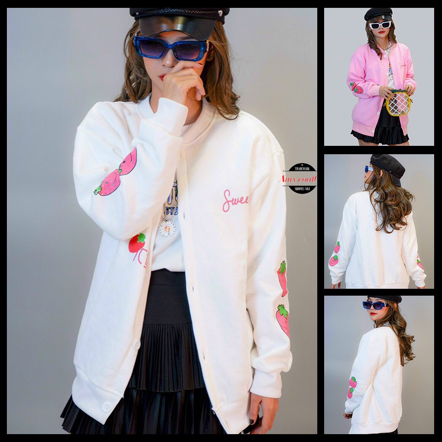 Áo khoác khoát nam nữ vải nỉ unisex form rộng dày đẹp áo khoát khoác cặp đôi bomber jacket cao cấp - Amy.Coat0x | BigBuy360 - bigbuy360.vn