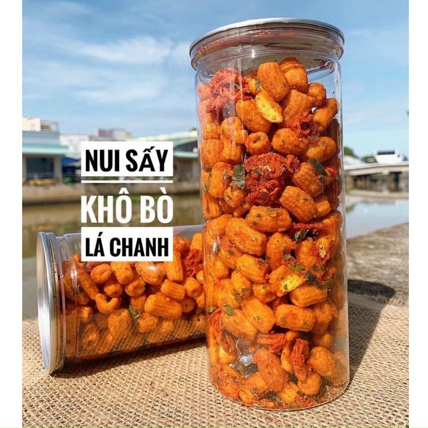 Nui bò lá chanh giòn ngon hũ pet 300gr