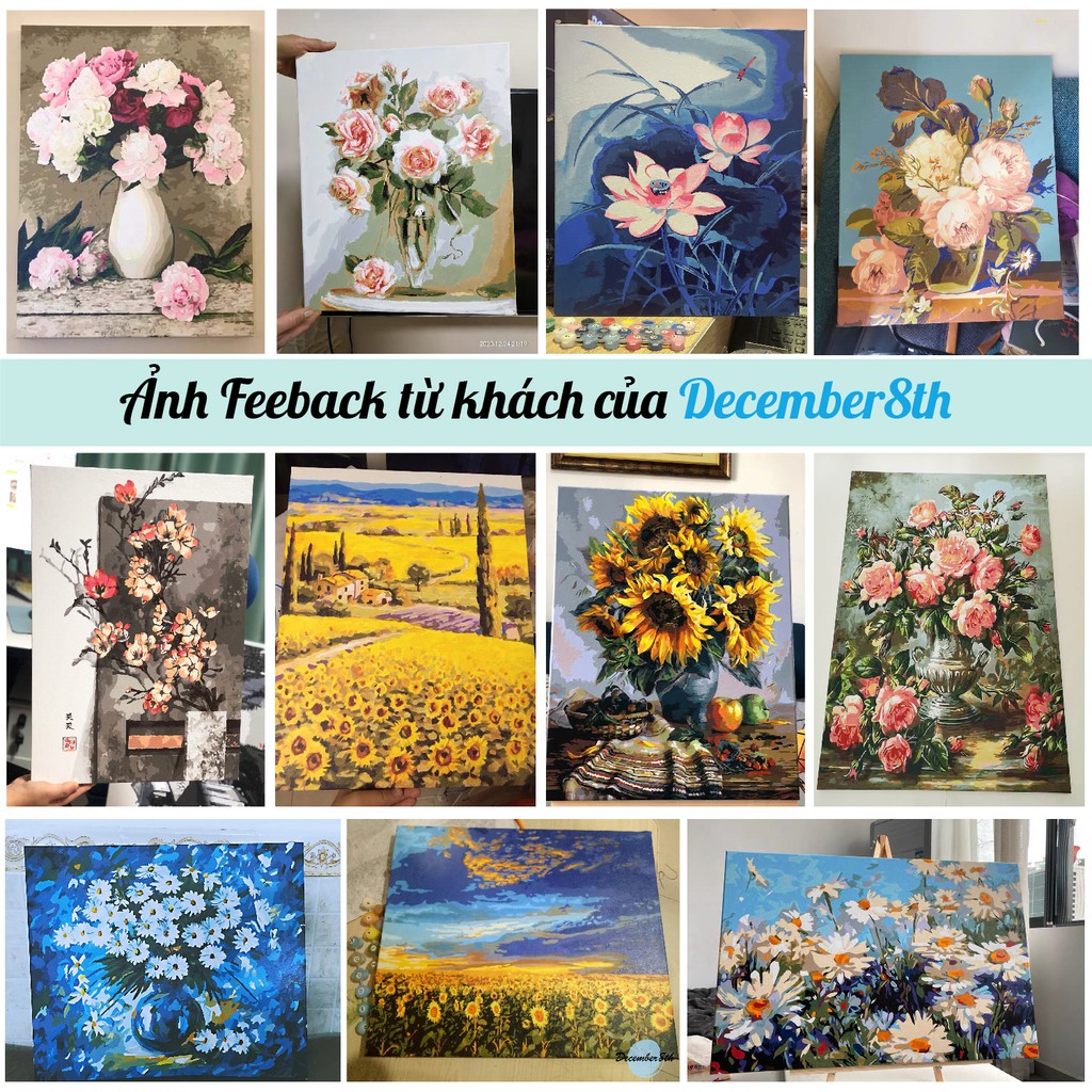 Tranh Tô Màu Theo Số Tranh Sơn Dầu Số Hóa December8th Bình Hoa - Có Sẵn | BigBuy360 - bigbuy360.vn