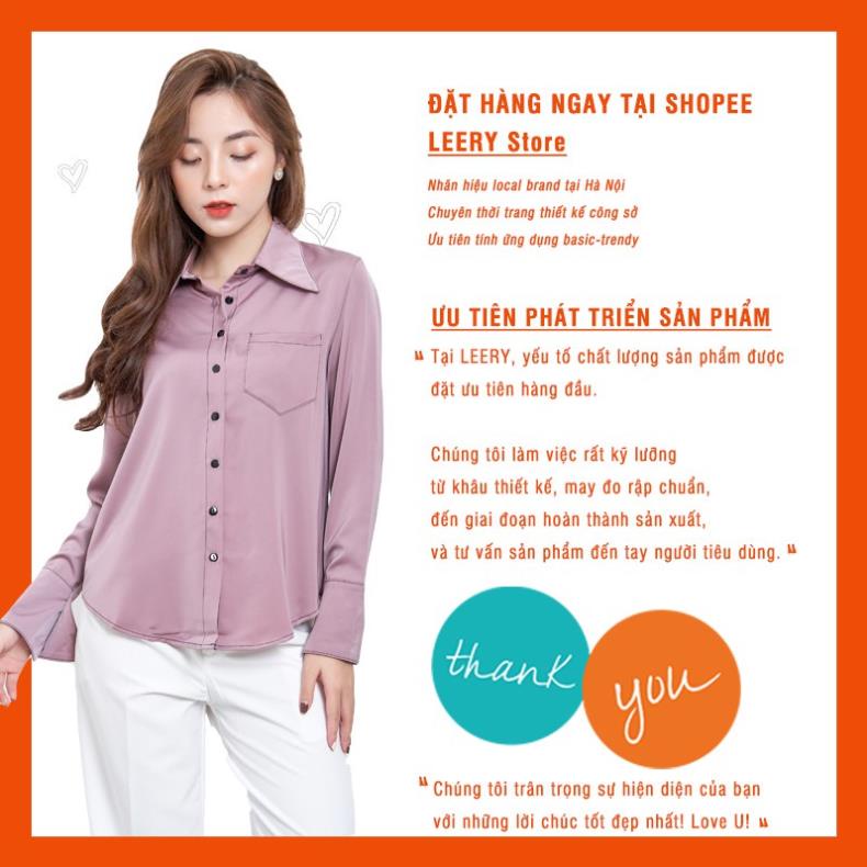 Sơ mi dài tay nữ văn phòng, áo sơ mi nữ đẹp đường may trần chỉ cẩn thận SM-06 LEERY CSM