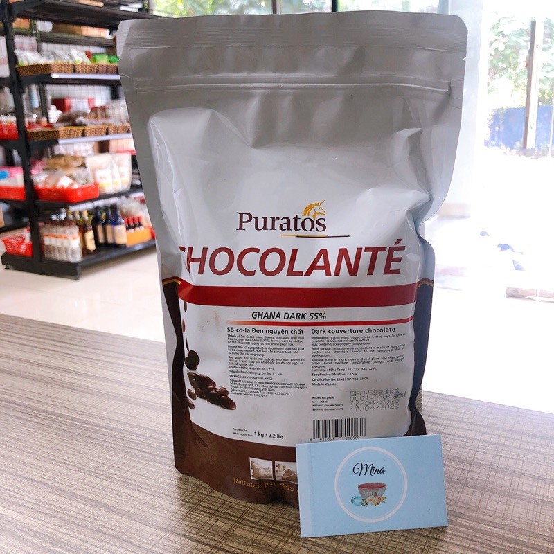 Socola ĐEN Puratos hạt nút 55%/65%/75% gói 100g