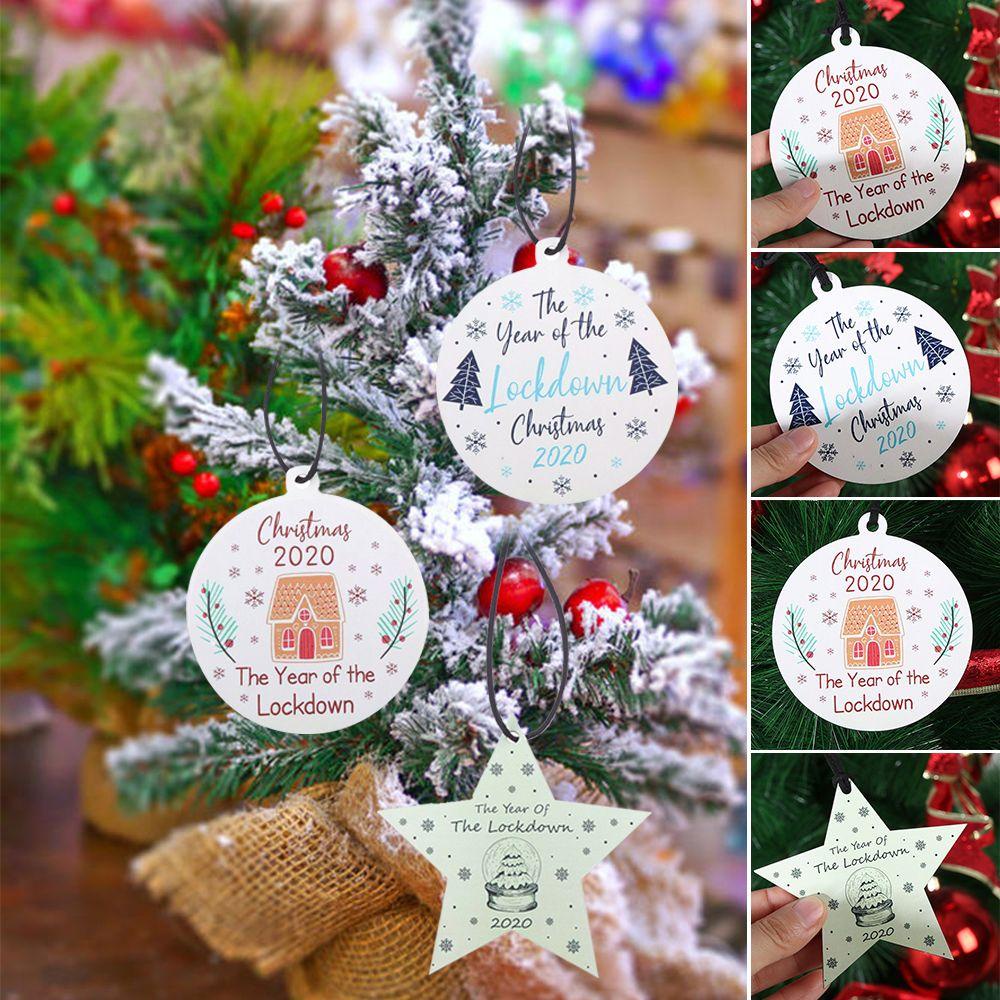Phụ Kiện Treo Trang Trí Cây Thông Giáng Sinh Bằng Gỗ Hình Bauble 2020