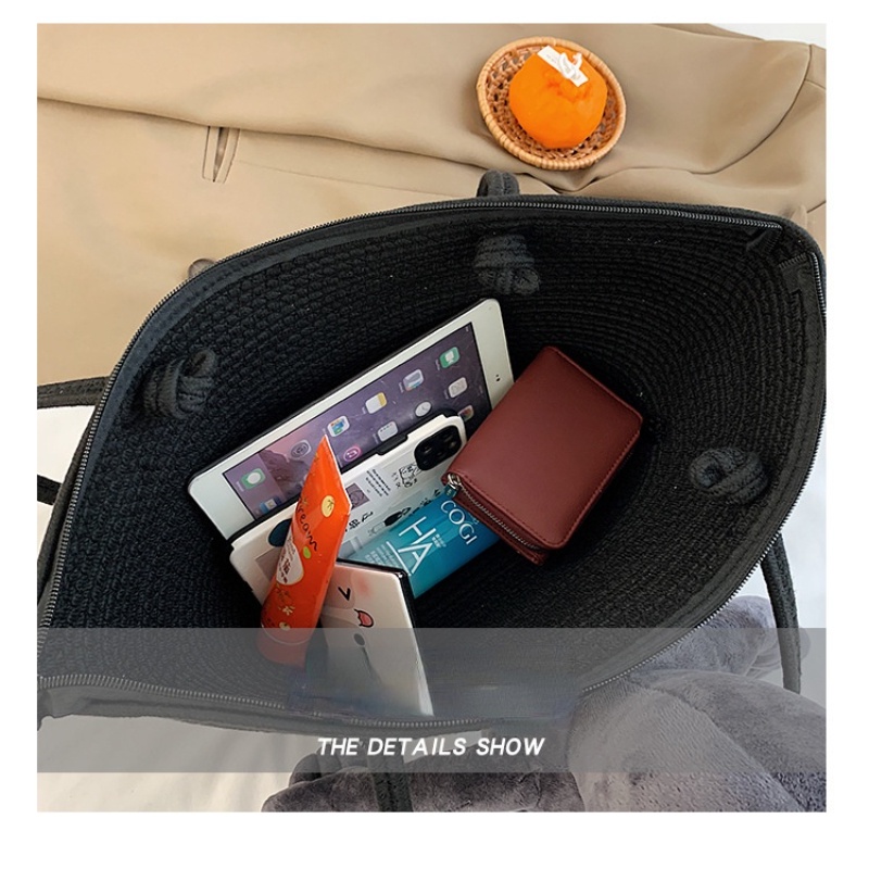 Túi Đeo Vai Cỡ Lớn Bằng Sợi Rơm Hình Ếch Dệt Tay Tùy Chỉnh Mới Cho Nữ