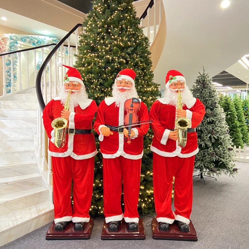 Ông già noel đánh đàn ,thổi kèn lắc lư có nhạc size 1m8