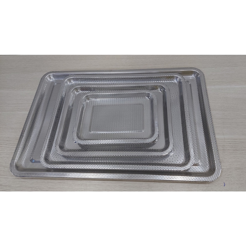 Mâm inox lỗ nhỏ dày 0.8 cao 2cm 4 kích thước