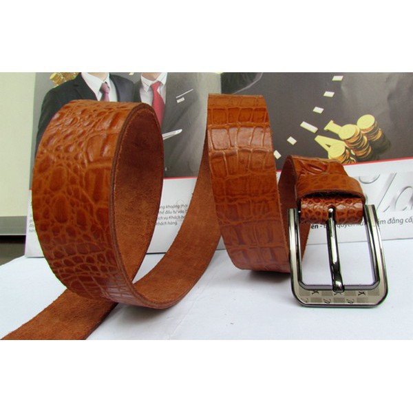 DÂY NỊT DA BÒ DẬP GIẢ VÂN CÁ SẤU THỜI TRANG