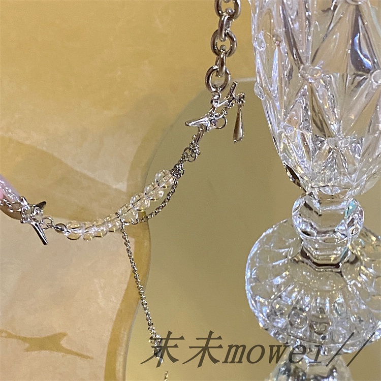Vòng Cổ Dây Xích Phối Mặt Hình Giọt Nước / Ngôi Sao Kiểu Chắp Vá Thời Trang Cao Cấp
