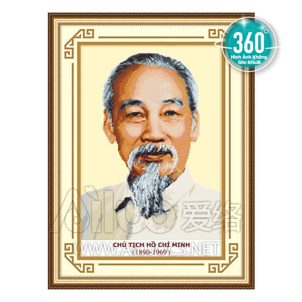 tranh đính đá chân dung bác hồ