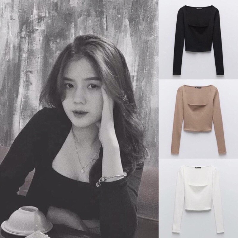 ÁO CROPTOP CỔ VUÔNG CHẤT COTTON ĐẸP LOẠI 1 | BigBuy360 - bigbuy360.vn