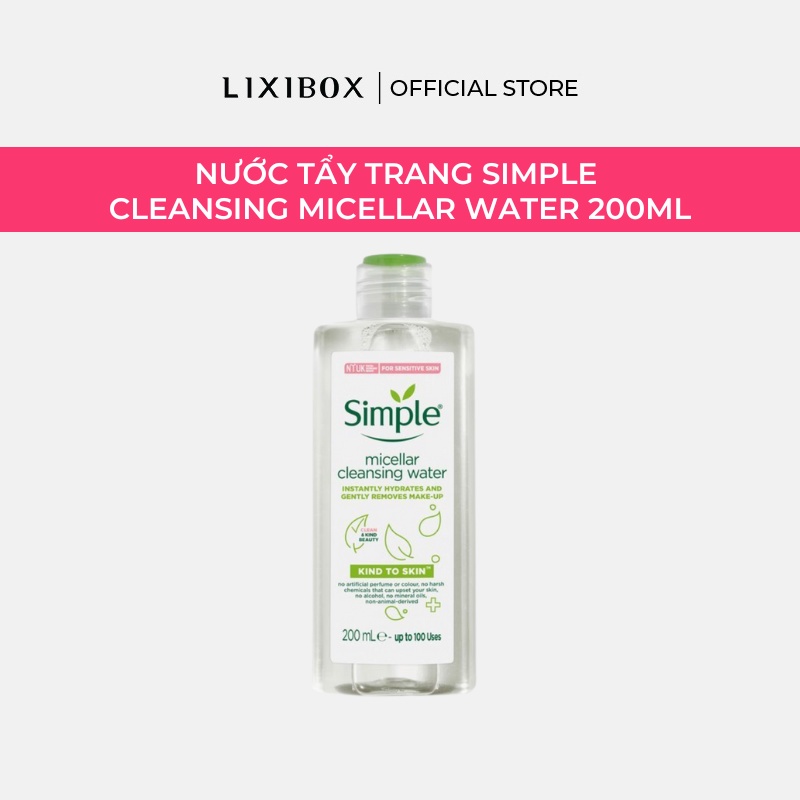 [HB Gift] Nước Tẩy Trang Simple Cleansing Micellar Water 200ml