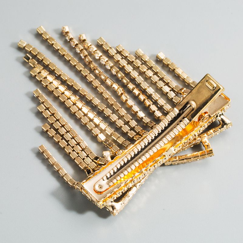 Kẹp Tóc Nơ Kim Loại Đính Đá Lấp Lánh Phong Cách Hàn Quốc Cho Nữ