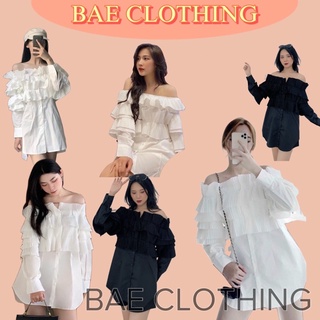 ÁO KIỂU CALL SHIRT thiết kế dập xếp li tinh tế phần vai bo chun co giãn khoe xương quai xanh quyến rũ chất vải dày dặn