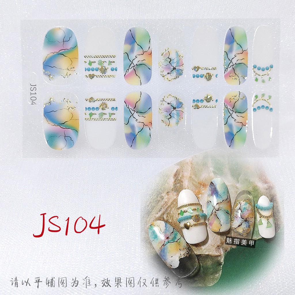 [Hàng mới về] Bộ 14 Miếng Dán Trang Trí Móng Tay Không Độc Hại Js101-Js150