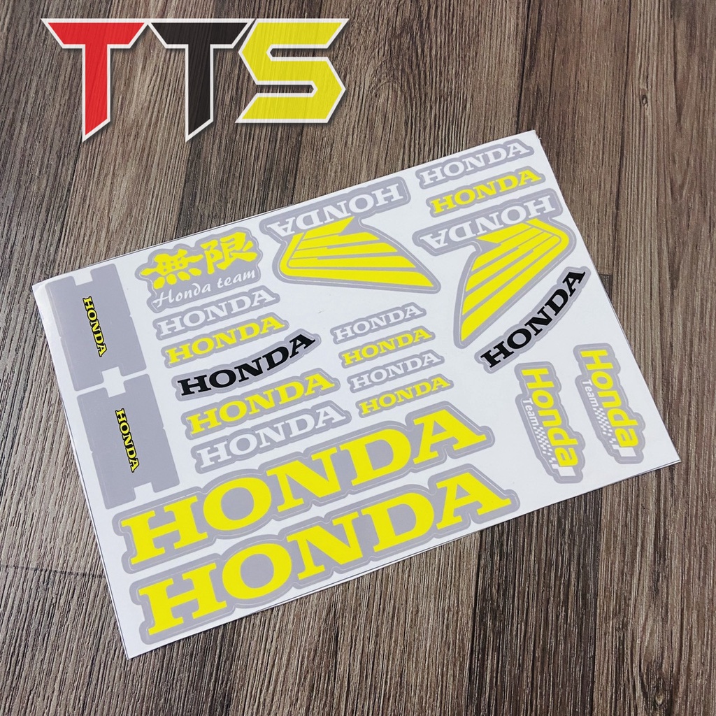Bộ tem chủ đề HONDA nhiều logo dán trang trí nón bảo hiểm, xe máy, laptop nhựa pvc chống nước