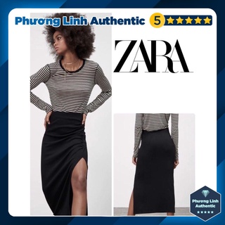 Chân váy dáng dài thun gân nhún eo Zara Auth New Tag có sẵn 1660/302 1660302
