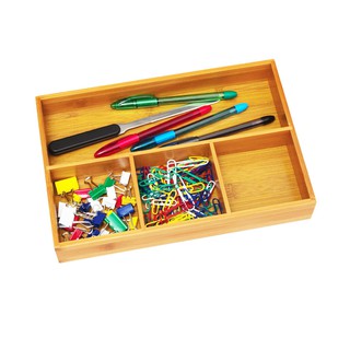 Khay chia đồ đa năng 4 ngăn bằng tre - khay đựng đồ đa năng cao cấp