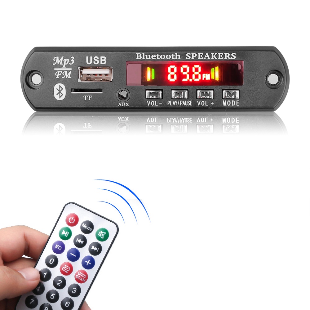Bộ Khuếch Đại Âm Thanh Không Dây Bluetooth 5.0 120W MP3 WMA WMA WMA WAV 9V 12V Cổng USB FM Radio TF Cho Xe Hơi