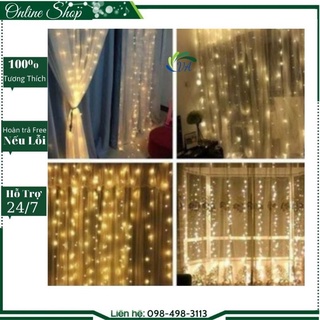 Dây đèn led trang trí mành mưa 3x2,7. vàng nắng.