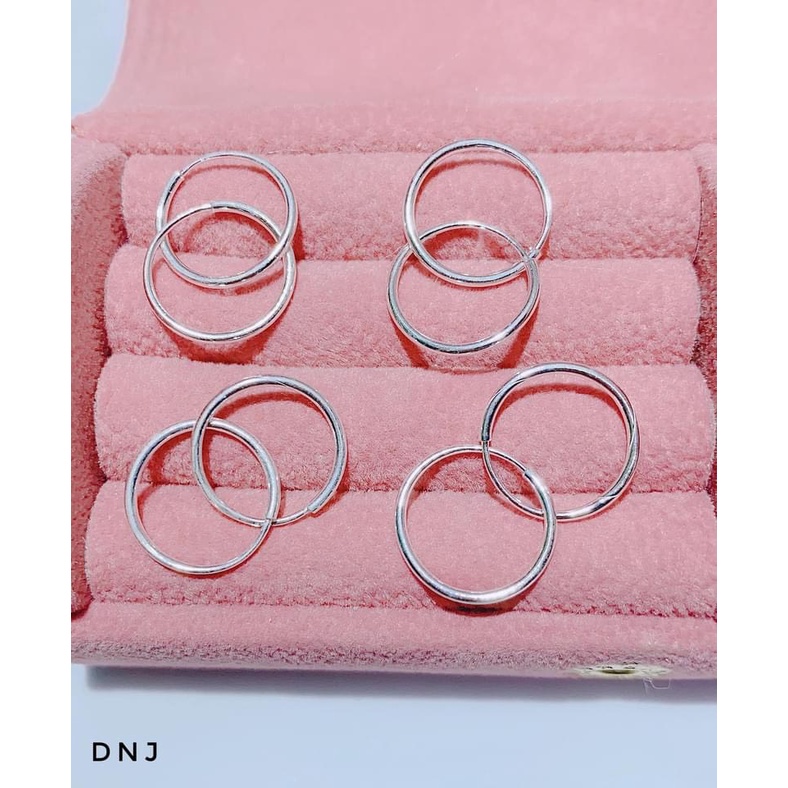 Bông tai nữ tròn trơn nhỏ xinh chuẩn bạc ta - Kho sỉ bạc Nhất Linh